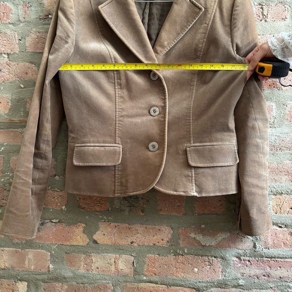 Velvety Tan Blazer Jacket y2K vibe size medium (8) - Picture 6 of 8